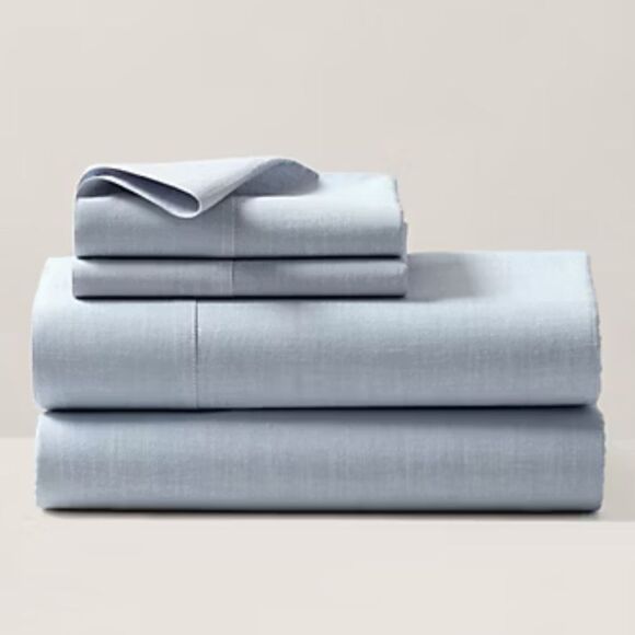 NWTs Ralph Lauren Workshirt Chambray Fitted KING Sheet - Picture 1 of 4